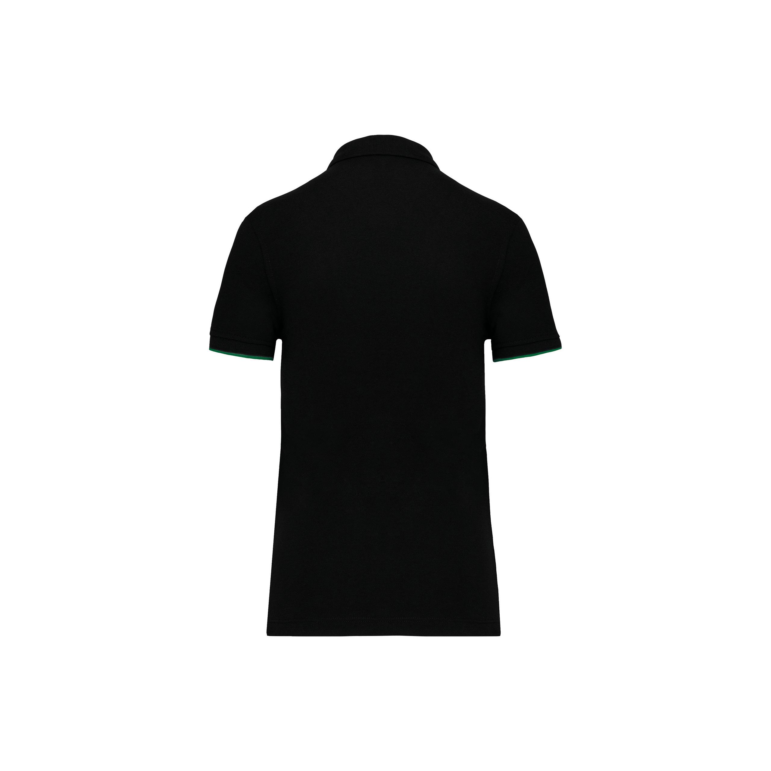 WK. Designed To Work - Polo DayToDay contrasté manches courtes femme - Black / Kelly Green - XS