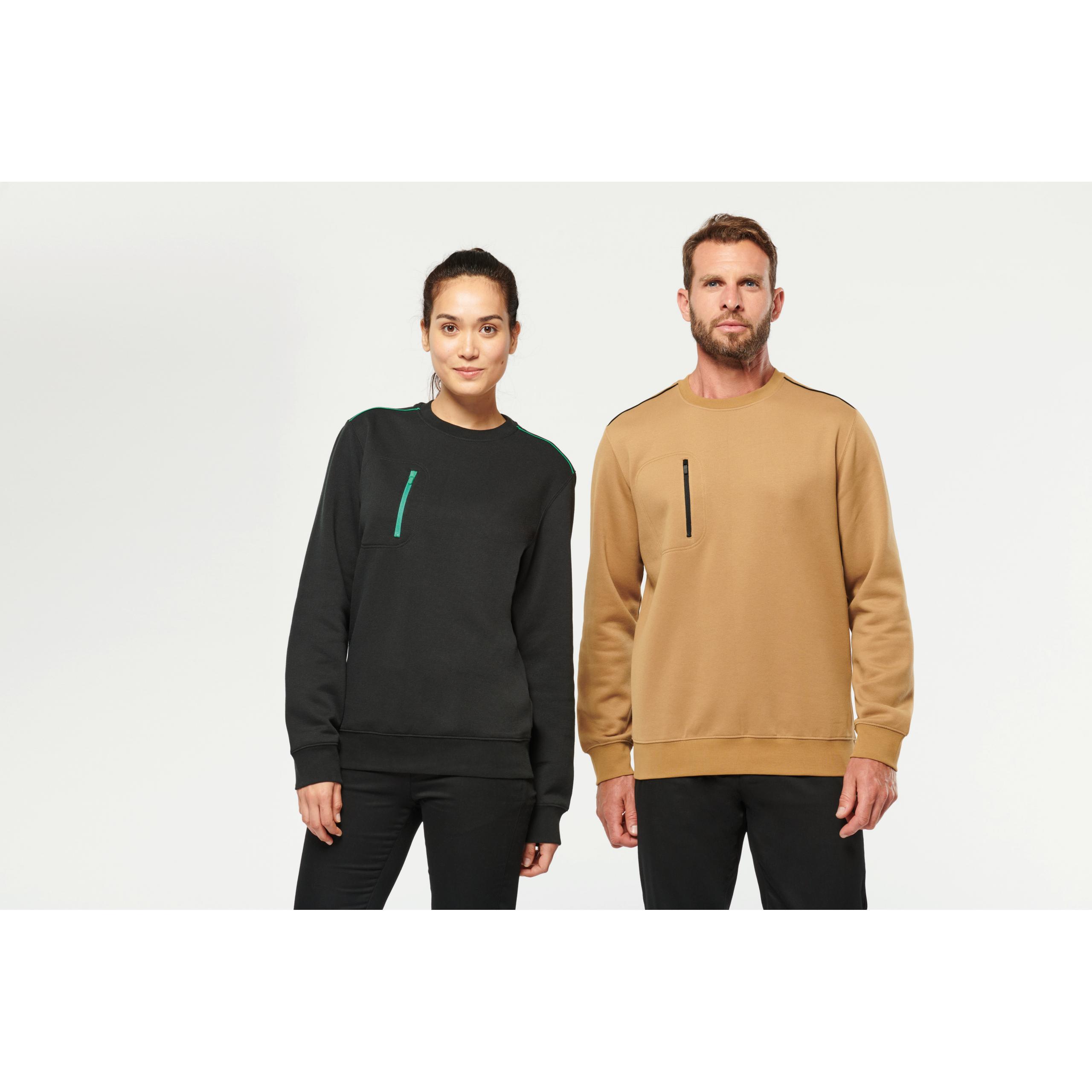 WK. Designed To Work - Sweat-shirt DayToDay poche contrasté unisexe - Black / Kelly Green - 3XL