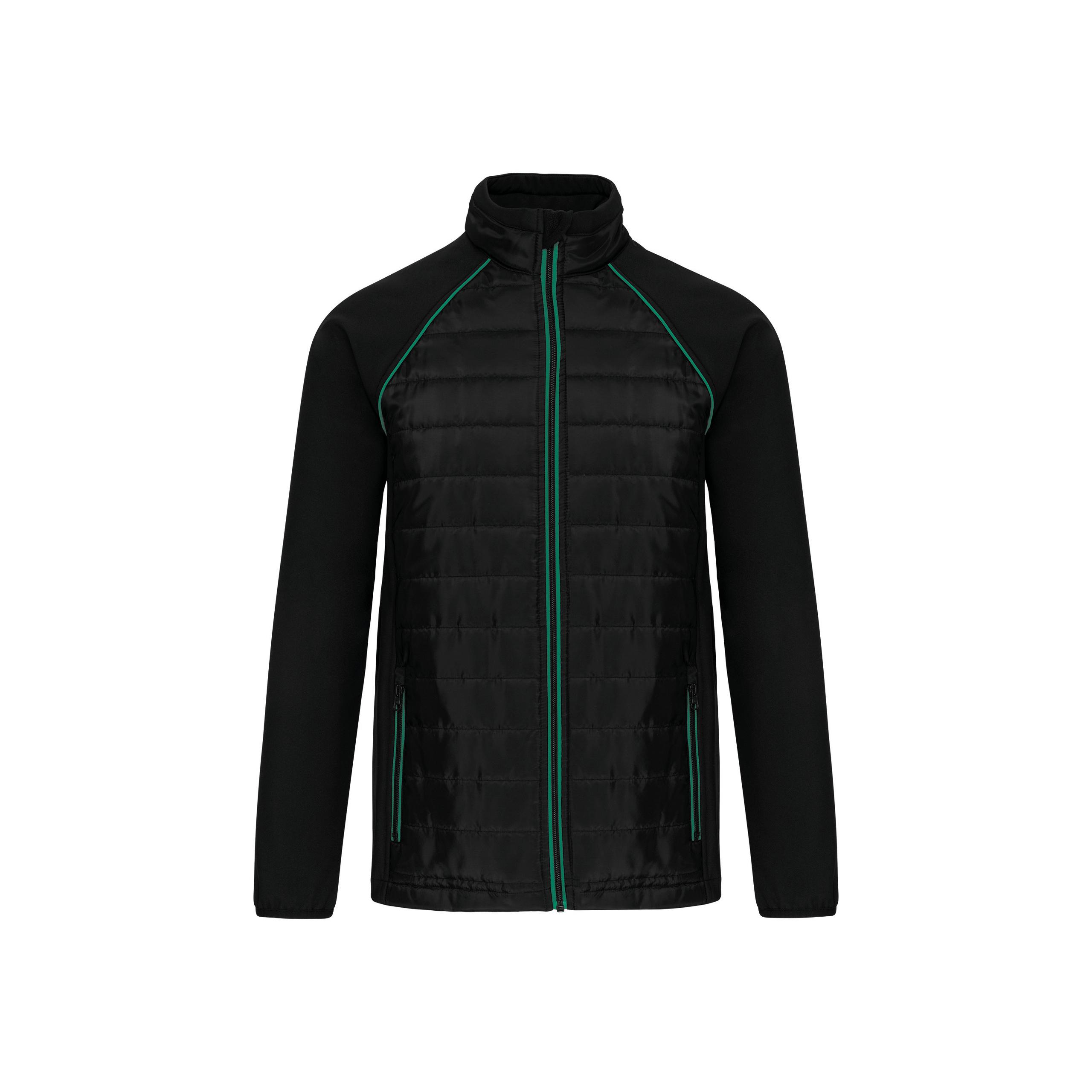 WK. Designed To Work - Veste DayToDay bi-matière unisexe - Black / Kelly Green - XS