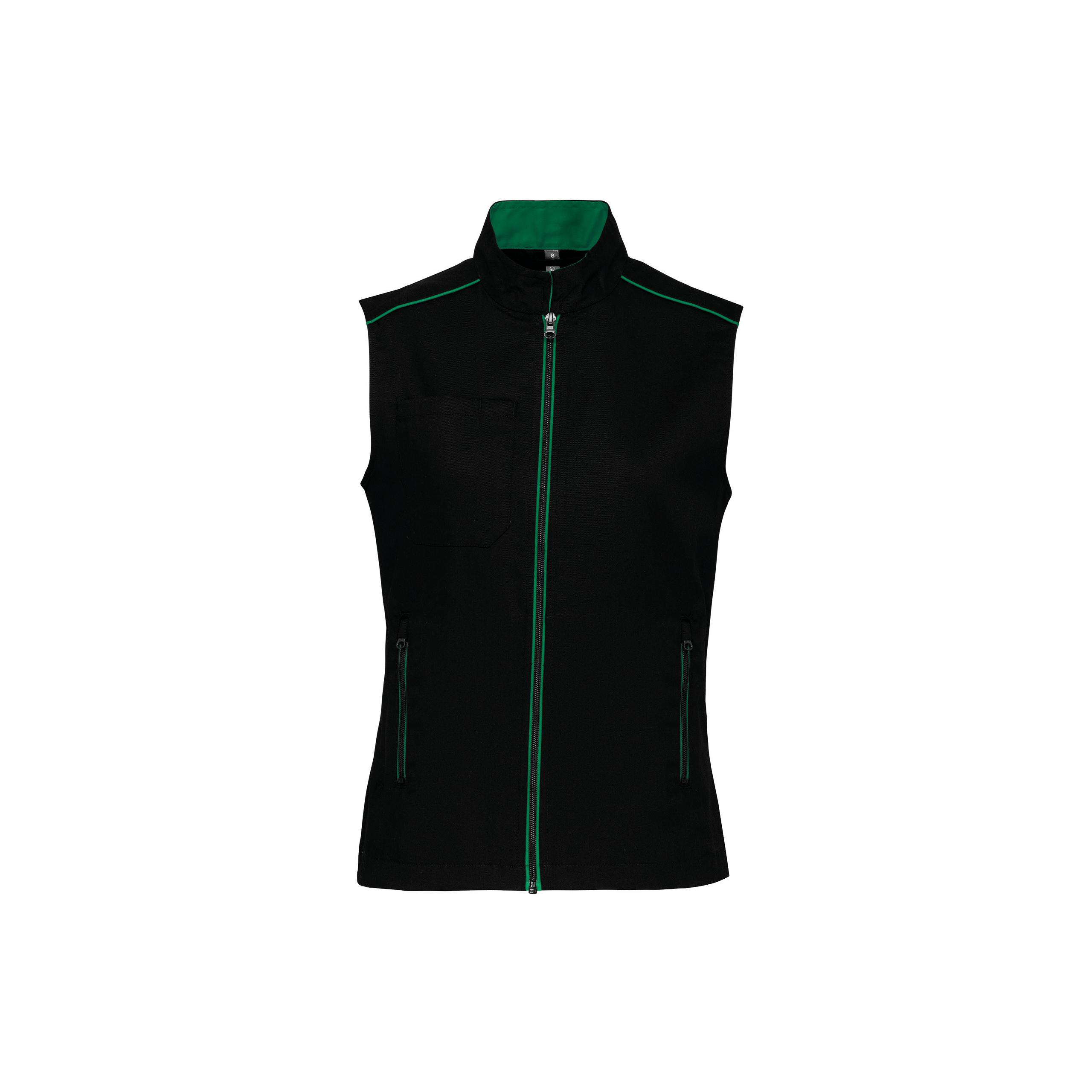 WK. Designed To Work - Gilet DayToDay femme - Black / Kelly Green - XS