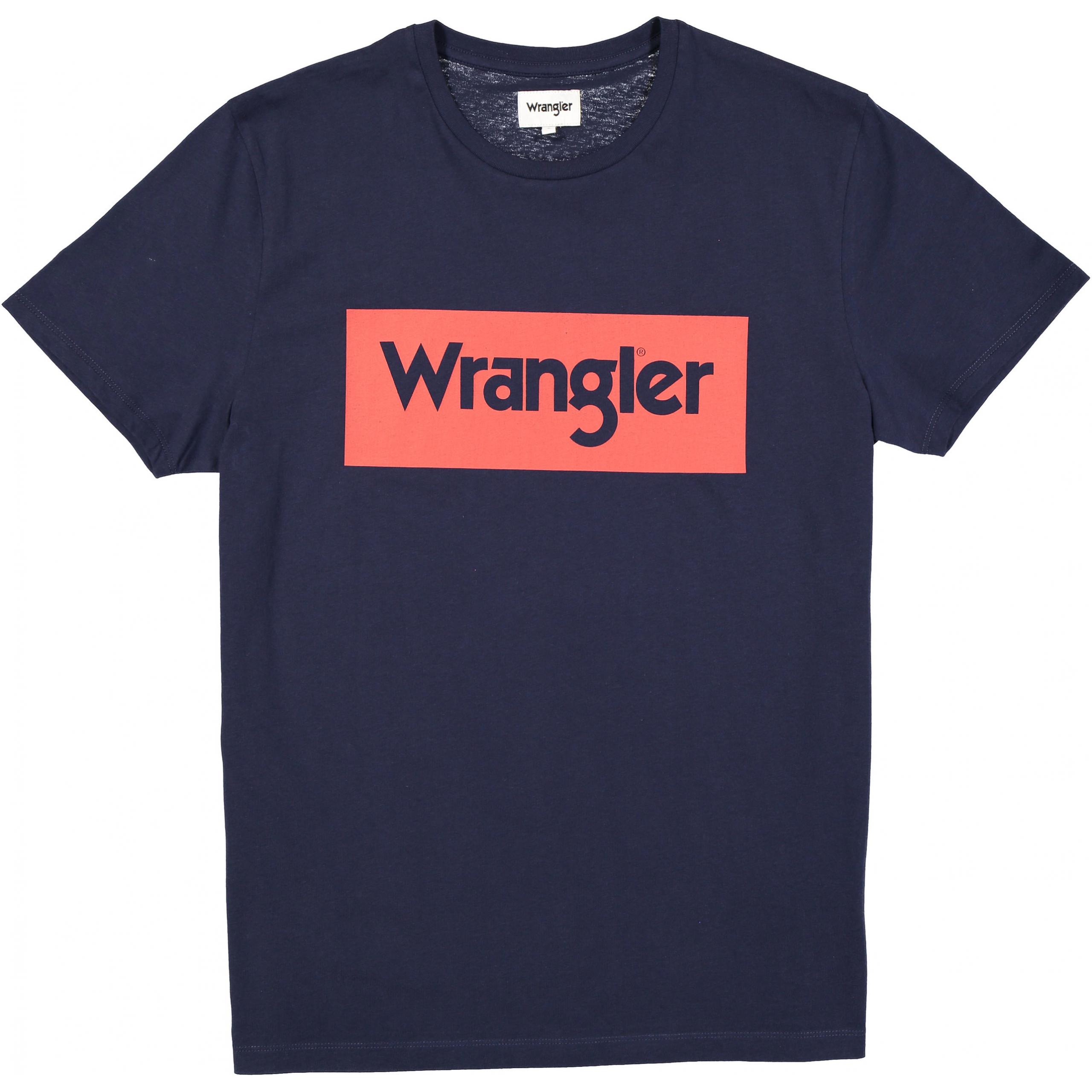 WRANGLER - T-shirt Logo tee - Navy - S