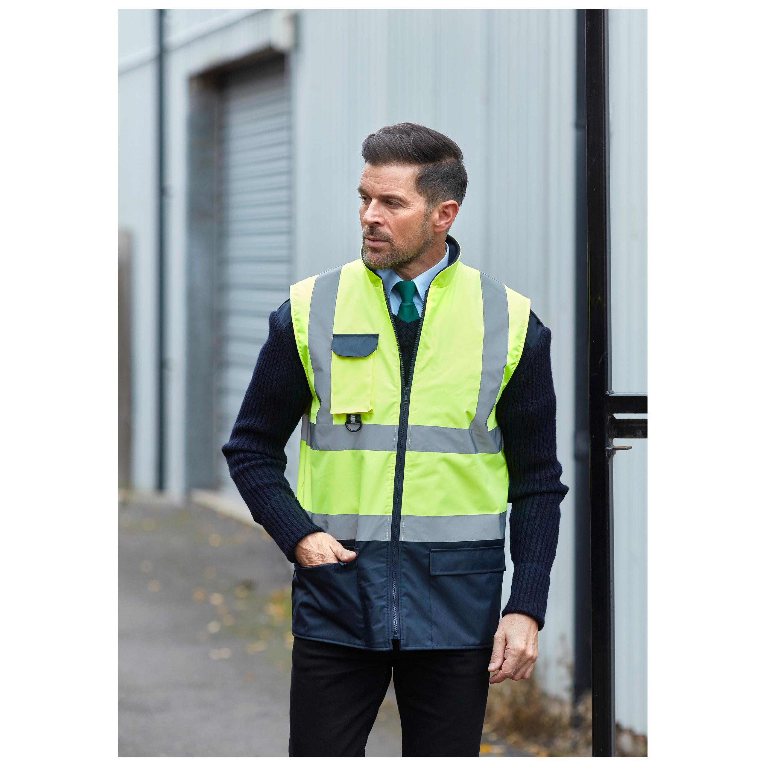 Yoko - Bodywarmer rembourré haute visibilité - Hi Vis Yellow / Navy - S