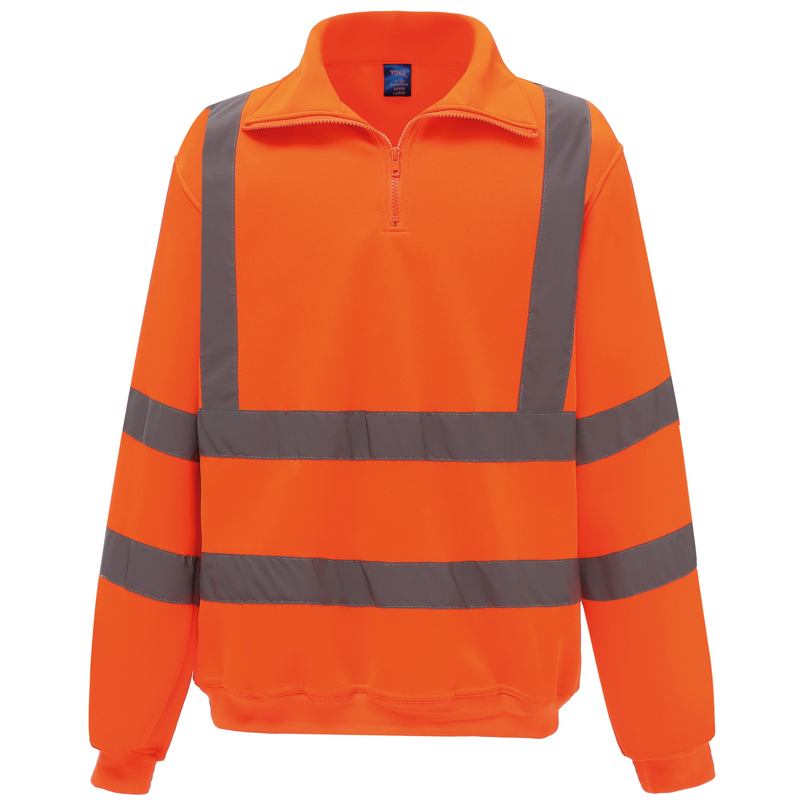 Yoko - Sweat-shirt 1/4 zip haute visibilité - Hi Vis Orange - 3XL