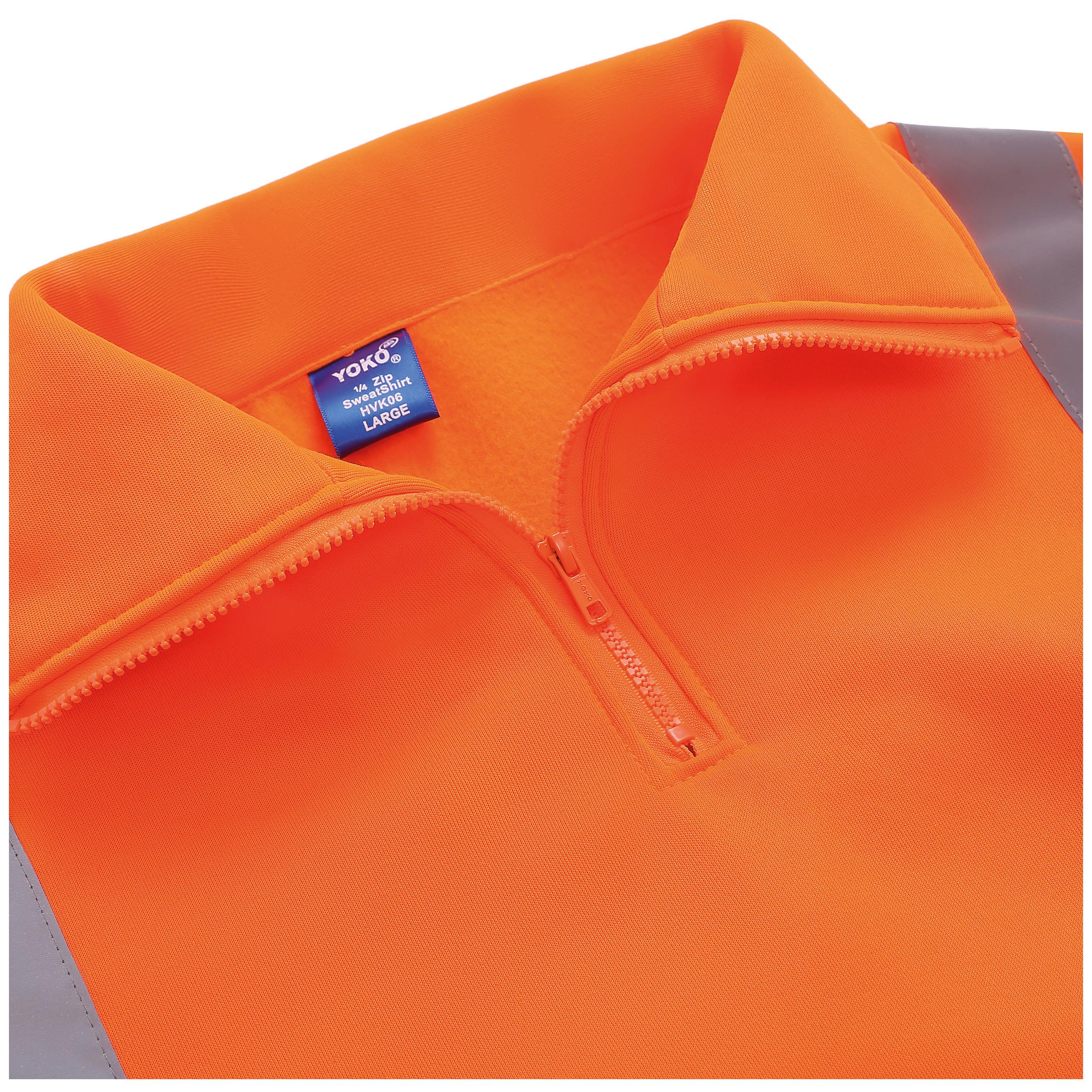 Yoko - Sweat-shirt 1/4 zip haute visibilité - Hi Vis Orange - 3XL