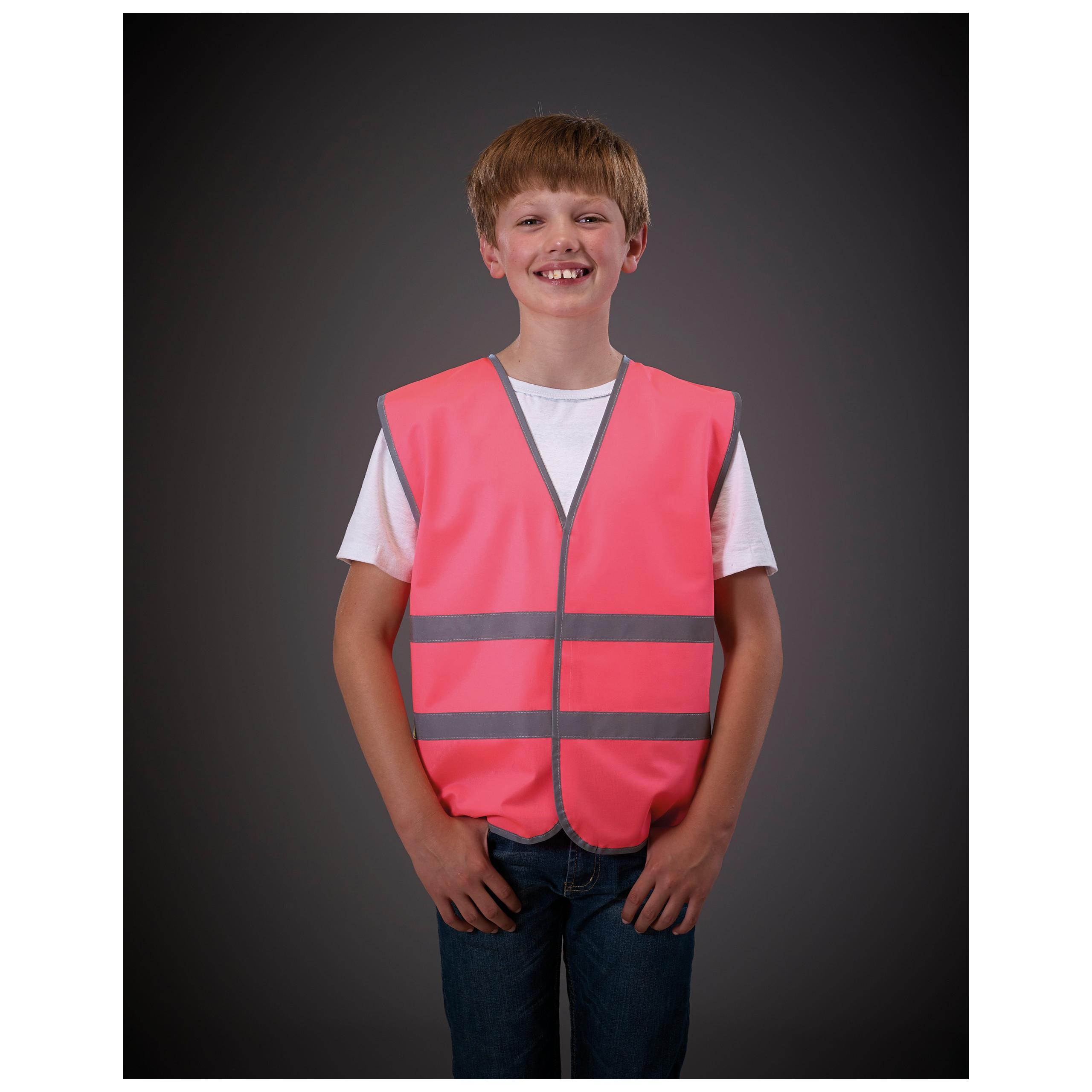 Yoko - Gilet avec bordures et bandes réfléchissantes - Hi Vis Orange - 10/12 years (L) (10/12 ans)