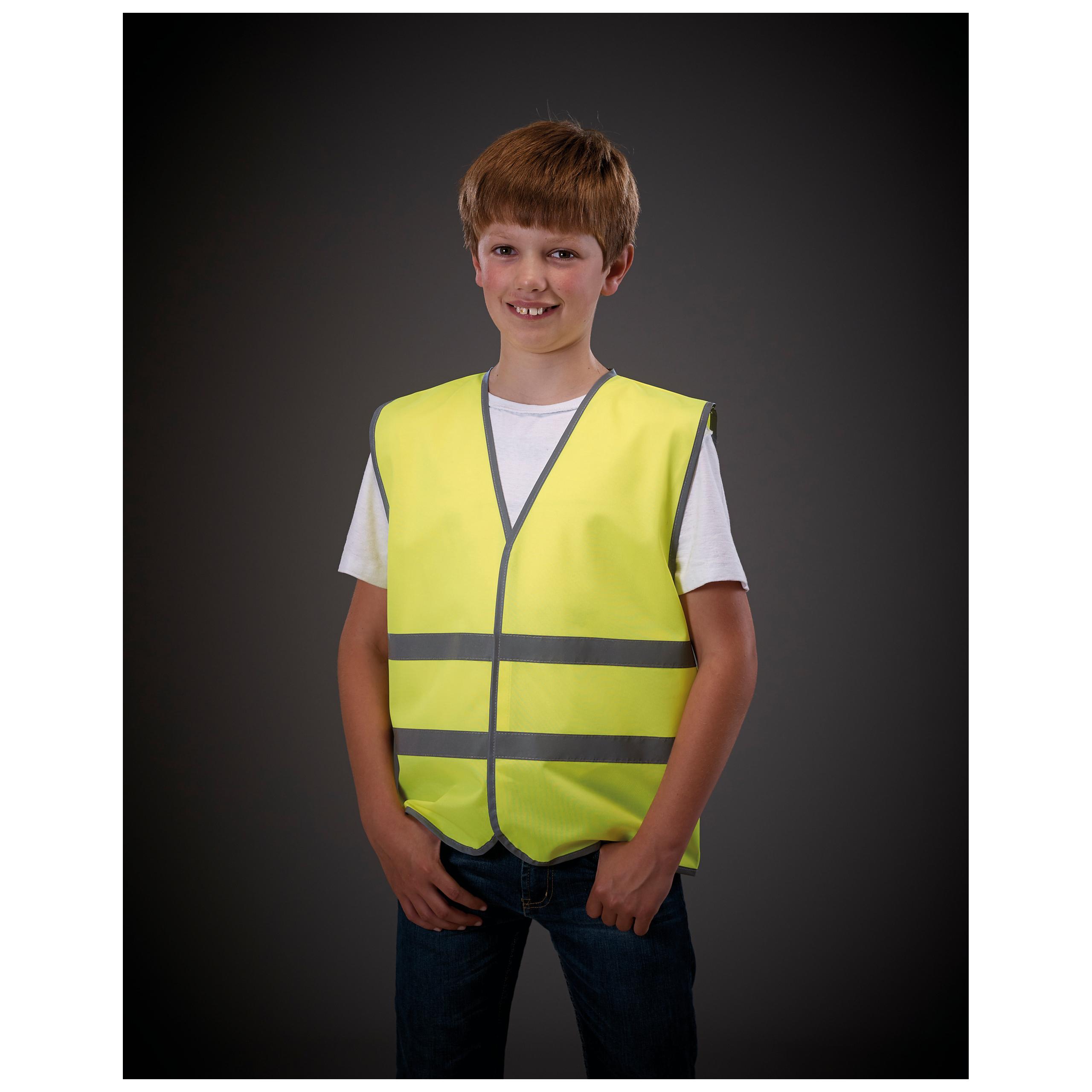 Yoko - Gilet avec bordures et bandes réfléchissantes - Hi Vis Orange - 10/12 years (L) (10/12 ans)