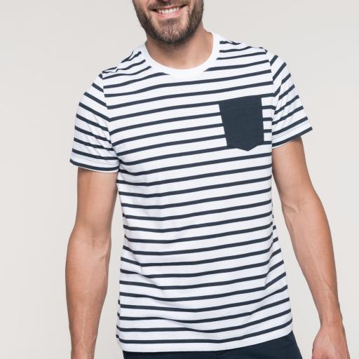 White / Navy Stripes - S