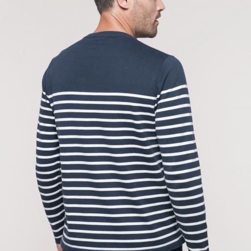 Striped Navy / Off White - S