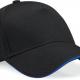 Beechfield - Casquette homme Ultimate à 5 panneaux sandwich contrasté - Black / Bright Royal - One Size