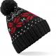 Beechfield - Bonnet Snowstar® jacquard - Black / Classic Red / White - One Size