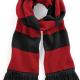 Beechfield - Écharpe homme rayée Stadium - Black / Classic Red - One Size