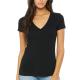 Bella + Canvas - T-SHIRT FEMME COL V PROFOND - Black - L