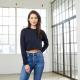 Bella + Canvas - Sweat-shirt crop femme - Black - L