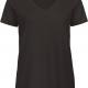 B&C - T-shirt Organic Inspire col V Femme - Black - L