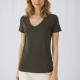 B&C - T-shirt Organic Inspire col V Femme - Black - L