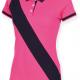 Front Row - POLO FEMME DIAGONAL STRIPE - Bright Pink / Navy - 38 EU (S)