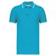 Kariban - Polo manches courtes - Light Turquoise / White / Navy - S