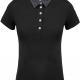 Kariban - Polo jersey bicolore femme - Black / Dark Grey Heather - XS