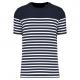 Kariban - T-shirt marin col rond Bio homme - Navy / White Stripes - S