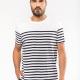 Kariban - T-shirt marin col rond Bio homme - Navy / White Stripes - S