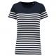 Kariban - T-shirt marin col rond Bio femme - Navy / White Stripes - XS