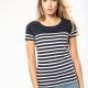 Kariban - T-shirt marin col rond Bio femme - Navy / White Stripes - XS