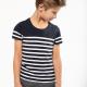 Kariban - T-shirt marin col rond Bio enfant - Navy / White Stripes - 4/6 ans