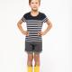 Kariban - T-shirt marin col rond Bio enfant - Navy / White Stripes - 4/6 ans