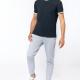 Kariban - T-shirt maille piquée col rond homme - Navy / Off White - S