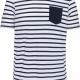 Kariban - T-shirt rayé marin avec poche manches courtes - White / Navy Stripes - S