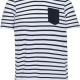 Kariban - T-shirt rayé marin avec poche manches courtes enfant - White / Navy Stripes - 4/6 ans