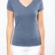 Kariban - T-shirt col V manches courtes "mélange" femme Kariban - Blue Heather - S