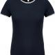 Kariban - T-shirt maille piquée col rond femme - Navy / Off White - XS