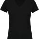 Kariban - T-shirt coton Bio col V femme - Black - L