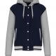 Kariban - Blouson Teddy à capuche Unisexe - Navy / Oxford Grey / White - XS