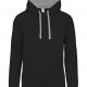 Kariban - Sweat-shirt capuche contrastée homme - Black / Fine Grey - XS