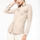 Kariban - Chemise safari manches longues femme - Beige - XS