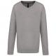 Kariban - Pull col V enfant - Grey Melange - 6/8 ans