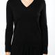 Kariban - Pullover mérinos col V femme - Black - XS