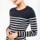 Kariban - Pull marin femme - Striped Navy / Off White - XS