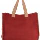 Kimood - Sac en jute avec coutures contrastées - Arandano Red / Natural - One Size