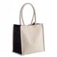 Kimood - Sac cabas en coton / jute - 17 L - Natural / Black - One Size