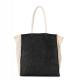 Kimood - Sac shopping avec soufflet en filet - Black / Natural - One Size