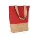 Kimood - Sac shopping en coton et fils de jute contrecollée - Arandano Red / Natural - One Size