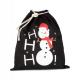 Kimood - Sac coton à cordon motif bonhomme de neige - Black - One Size