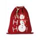 Kimood - Sac coton à cordon motif bonhomme de neige - Black - One Size