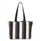 Kimood - Sac Shopping recyclé- Motif rayé - Striped Marine - One Size