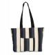 Kimood - Sac Shopping recyclé- Motif rayé - Striped Marine - One Size