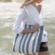 Kimood - Sac shopping recyclé - Motifs rayés - Striped Ecume - One Size