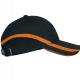 K-up - TEAM - CASQUETTE BICOLORE 6 PANNEAUX - Black / Orange - One Size